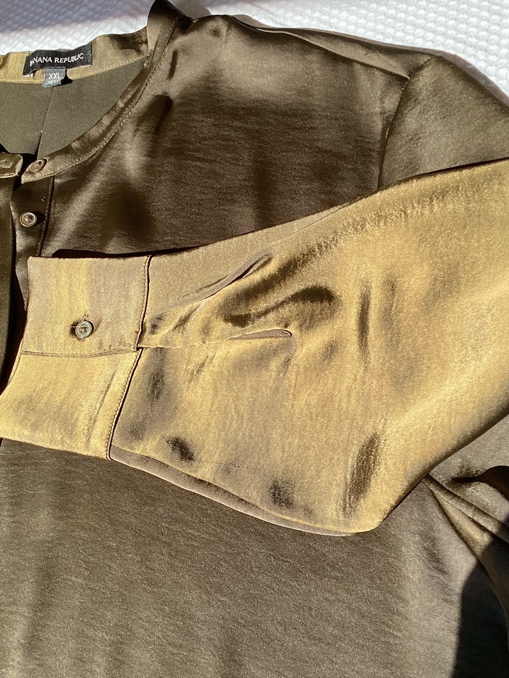 Banana Republic Bronze Satin Blouse with Subtle Sheen